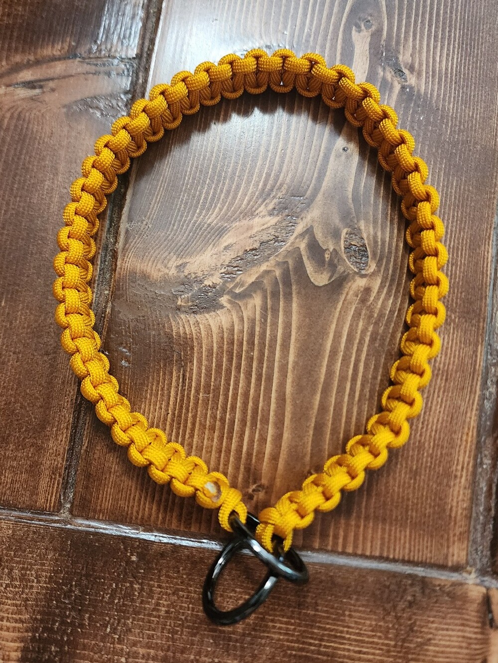 Handmade Paracord Dog Slip Collar in Mustard Yellow
